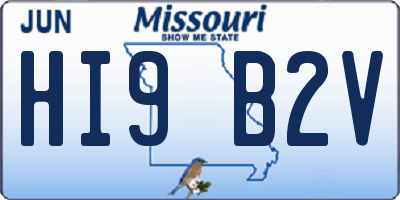 MO license plate HI9B2V