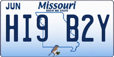 MO license plate HI9B2Y