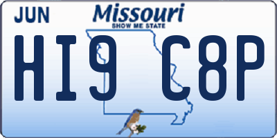 MO license plate HI9C8P