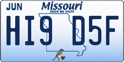 MO license plate HI9D5F