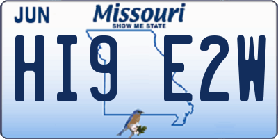 MO license plate HI9E2W