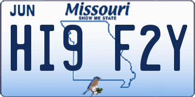MO license plate HI9F2Y
