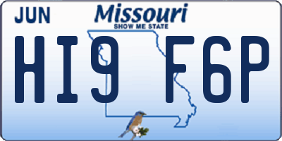 MO license plate HI9F6P