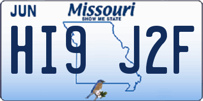 MO license plate HI9J2F