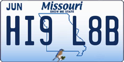 MO license plate HI9L8B