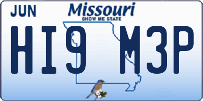 MO license plate HI9M3P