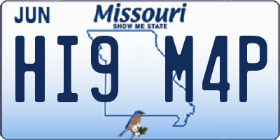 MO license plate HI9M4P