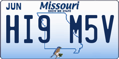 MO license plate HI9M5V