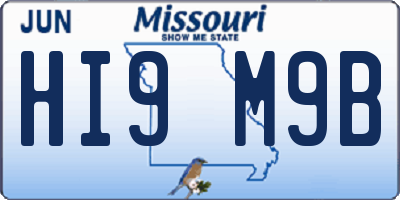 MO license plate HI9M9B