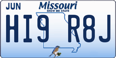 MO license plate HI9R8J