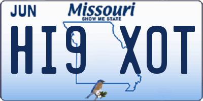 MO license plate HI9X0T
