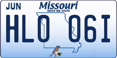 MO license plate HL0O6I