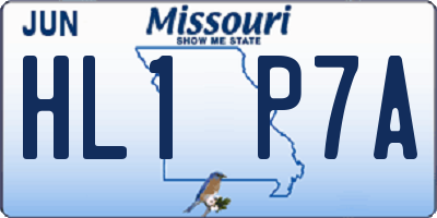 MO license plate HL1P7A