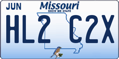 MO license plate HL2C2X