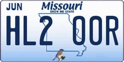 MO license plate HL2O0R