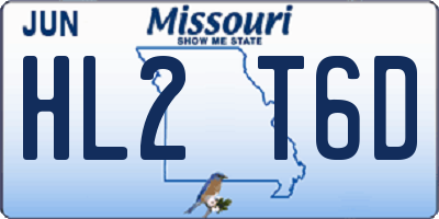 MO license plate HL2T6D