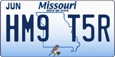 MO license plate HM9T5R