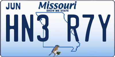 MO license plate HN3R7Y