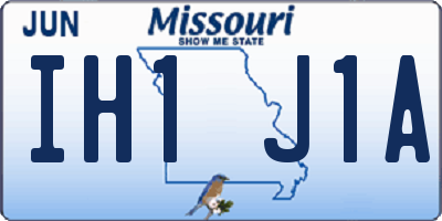 MO license plate IH1J1A