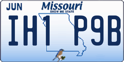 MO license plate IH1P9B