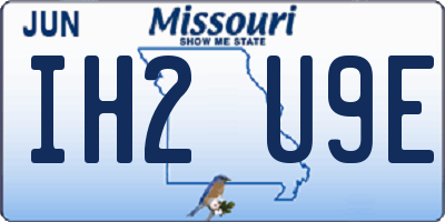 MO license plate IH2U9E