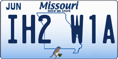 MO license plate IH2W1A