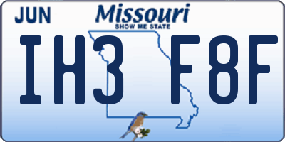 MO license plate IH3F8F