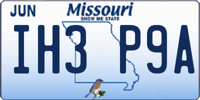 MO license plate IH3P9A