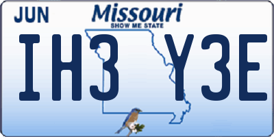MO license plate IH3Y3E