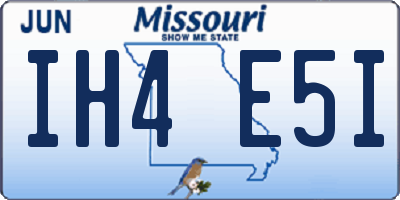 MO license plate IH4E5I