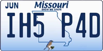 MO license plate IH5P4D
