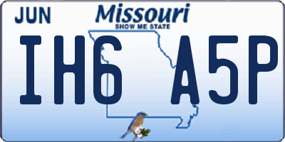MO license plate IH6A5P