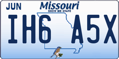 MO license plate IH6A5X