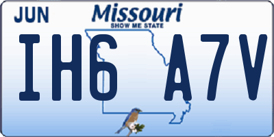 MO license plate IH6A7V