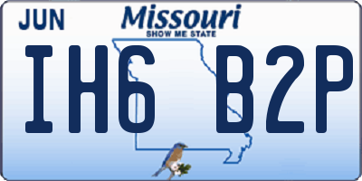 MO license plate IH6B2P