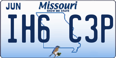MO license plate IH6C3P