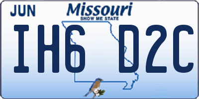 MO license plate IH6D2C