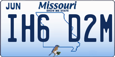 MO license plate IH6D2M