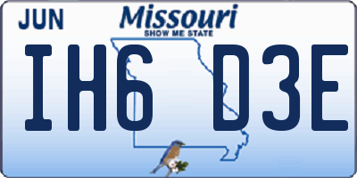 MO license plate IH6D3E