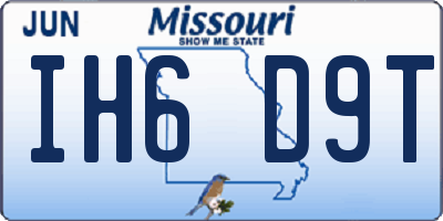 MO license plate IH6D9T