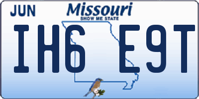 MO license plate IH6E9T