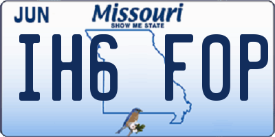 MO license plate IH6F0P