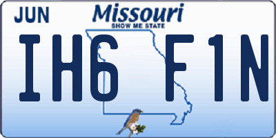 MO license plate IH6F1N