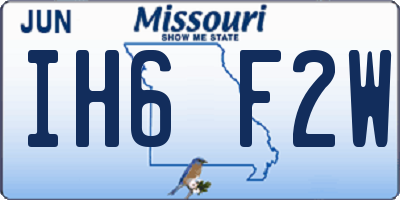 MO license plate IH6F2W