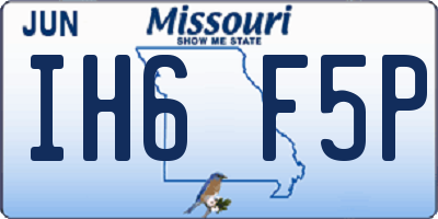 MO license plate IH6F5P