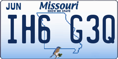 MO license plate IH6G3Q