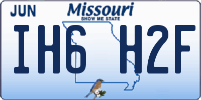 MO license plate IH6H2F