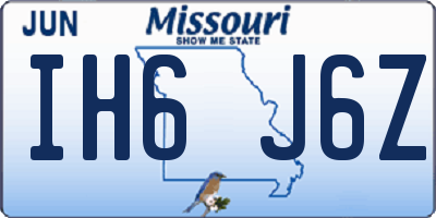 MO license plate IH6J6Z