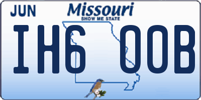 MO license plate IH6O0B