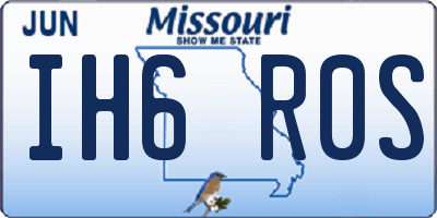 MO license plate IH6R0S